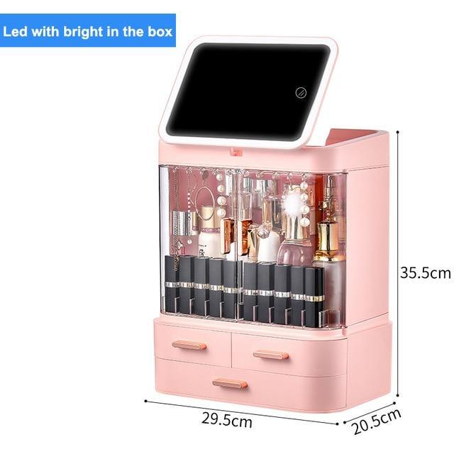 Cosmetic Make-up Jewelry Organizer with Led Lighted Mirror - Image 28