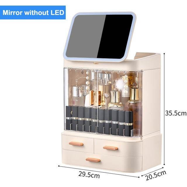 Cosmetic Make-up Jewelry Organizer with Led Lighted Mirror - Image 3