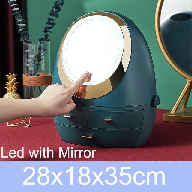 Cosmetic Make-up Jewelry Organizer with Led Lighted Mirror - Image 4