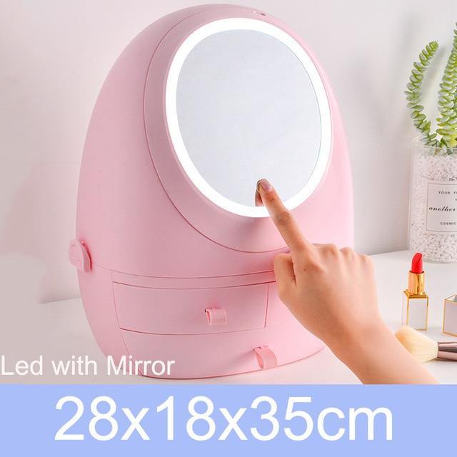 Cosmetic Make-up Jewelry Organizer with Led Lighted Mirror - Image 7