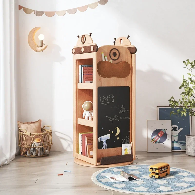 Cosmic Robot Wooden Kids Rotating Bookshelf - Image 3
