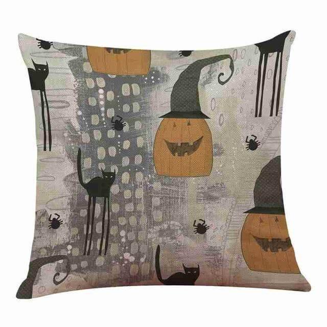 Cotton Comfy Pumpkin Printed Halloween Pillow Cases - Image 3