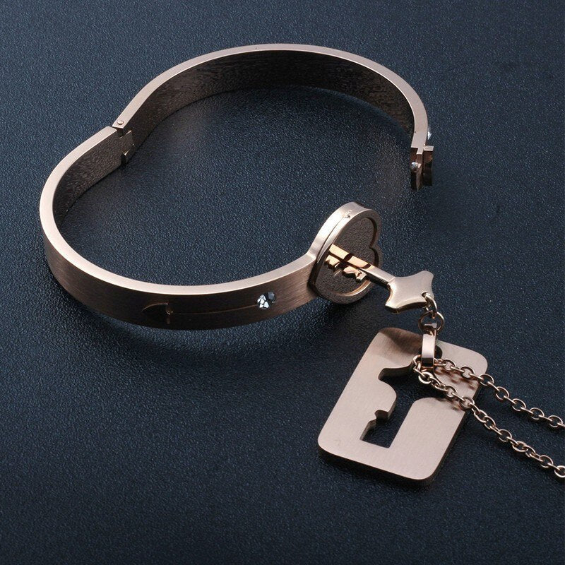 Couple Love Heart Lock Bracelet - Image 2