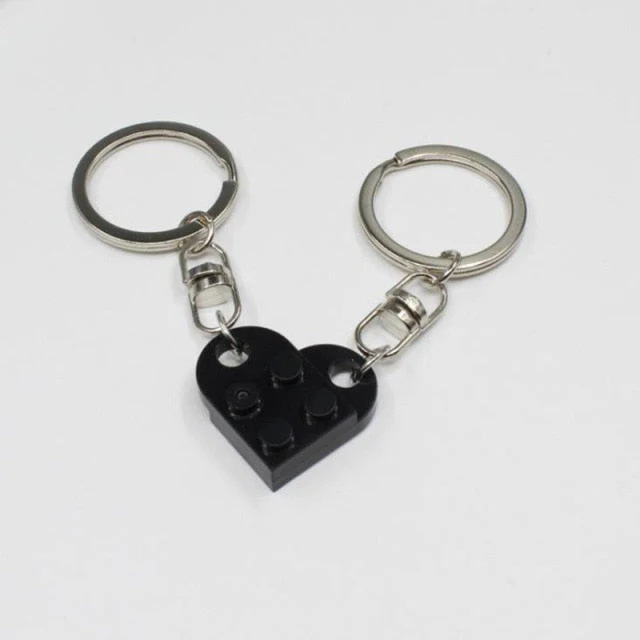 Couples Love Toy Brick Heart Keychain - Image 10