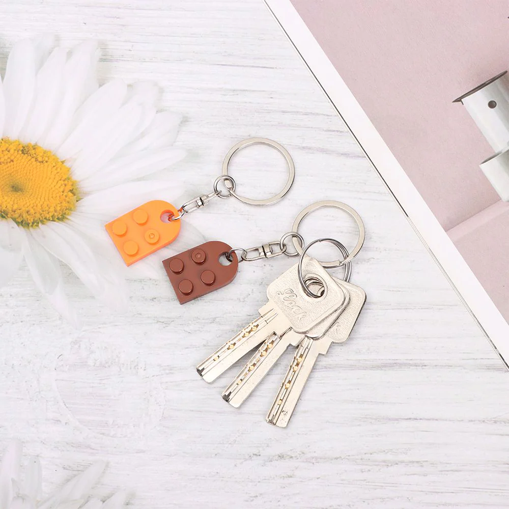 Couples Love Toy Brick Heart Keychain - Image 2