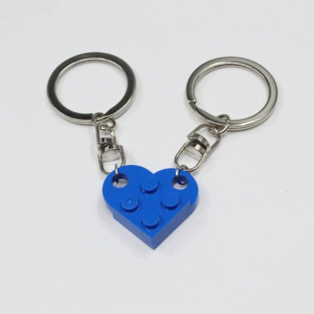 Couples Love Toy Brick Heart Keychain - Image 20