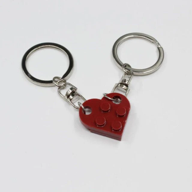 Couples Love Toy Brick Heart Keychain - Image 23