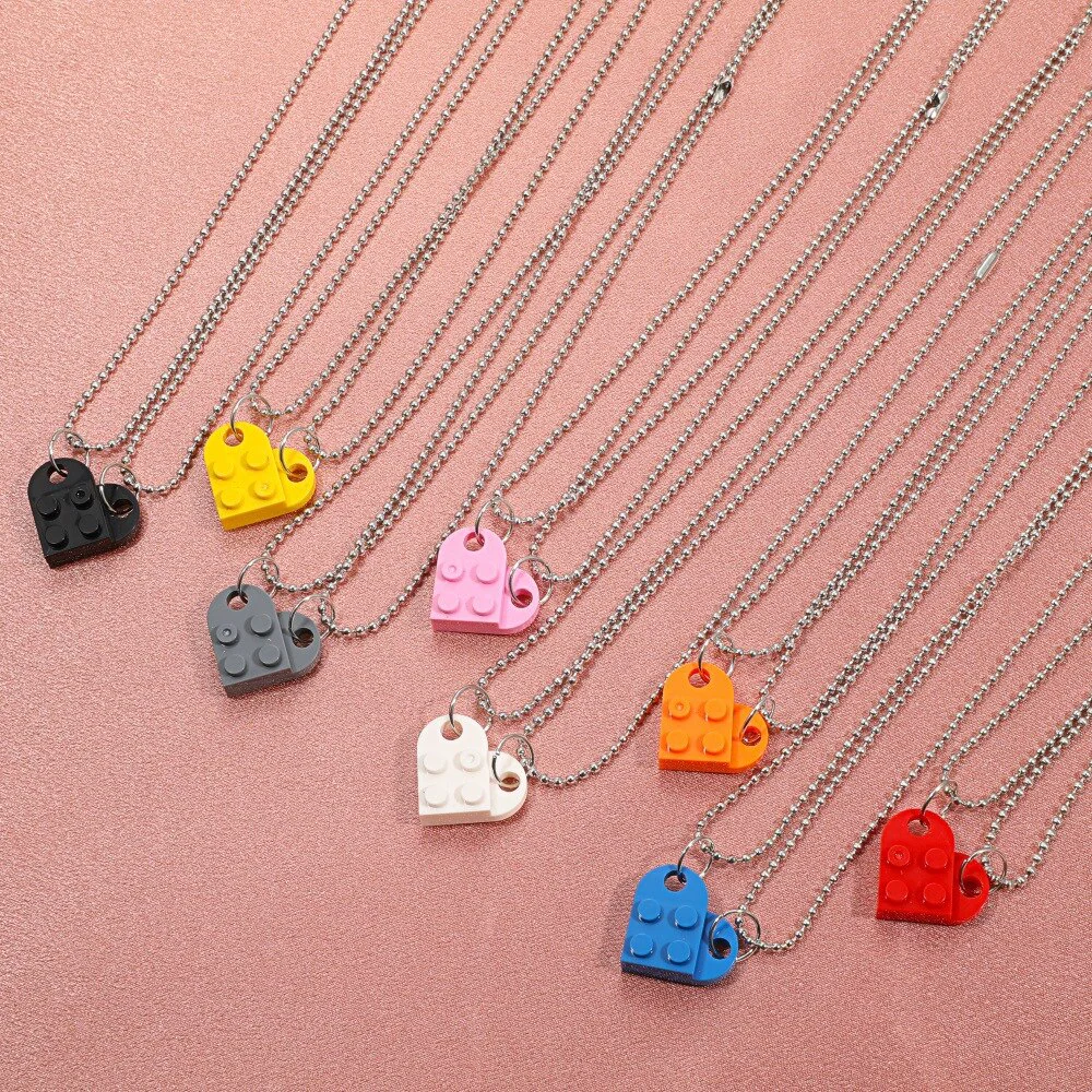 Couples Love Toy Brick Heart Keychain - Image 5