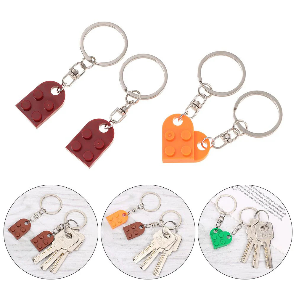 Couples Love Toy Brick Heart Keychain - Image 6