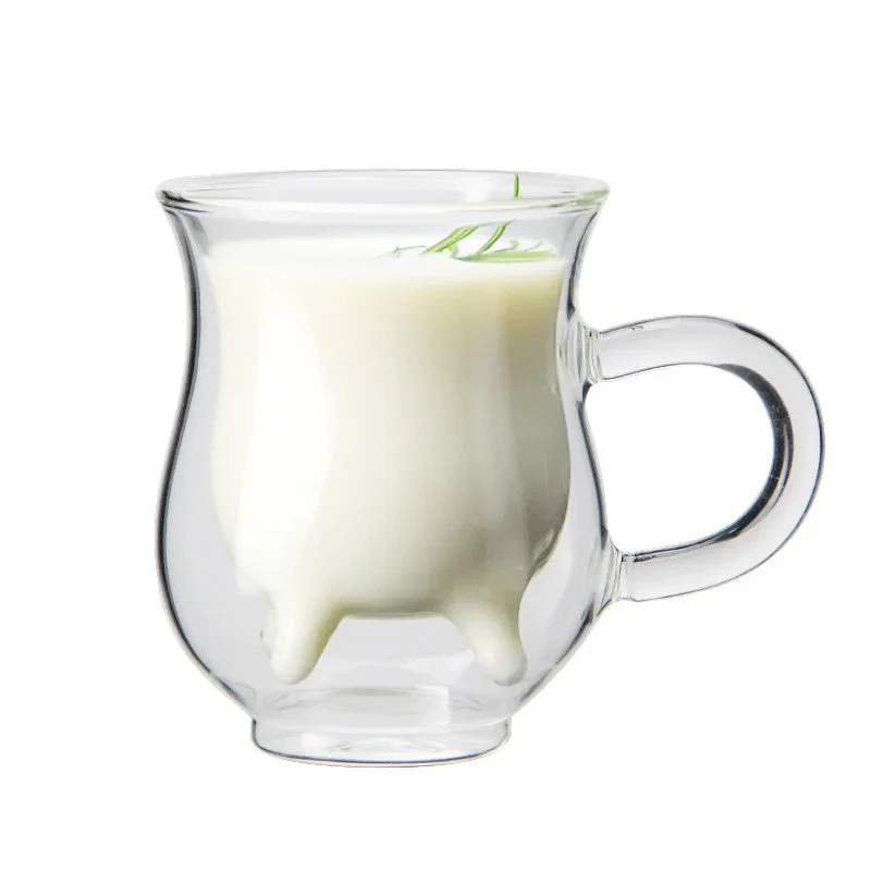 Cow Double Layer Glass Mug - Image 7