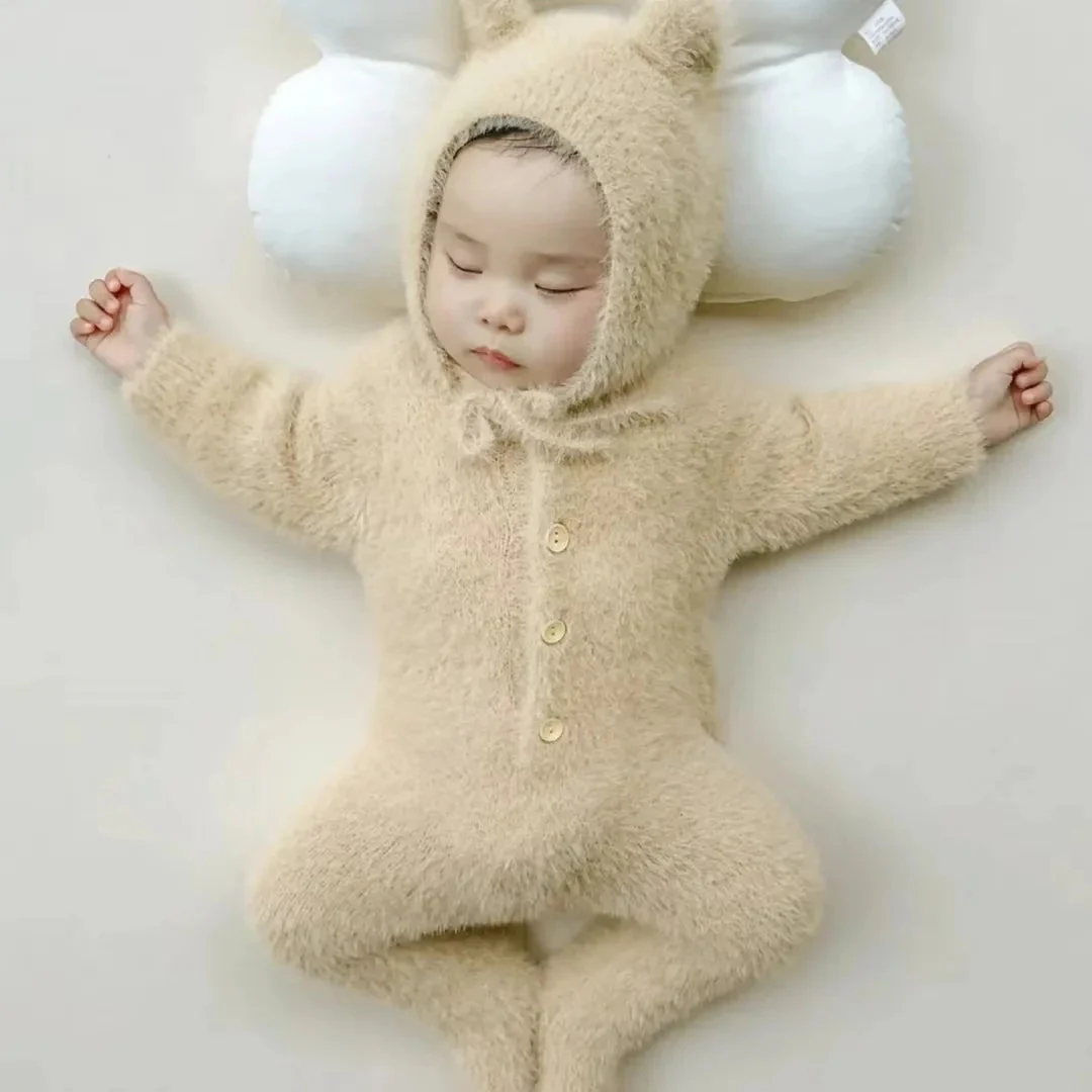 Cozy Bear Plush Newborn Jumpsuit - Image 5