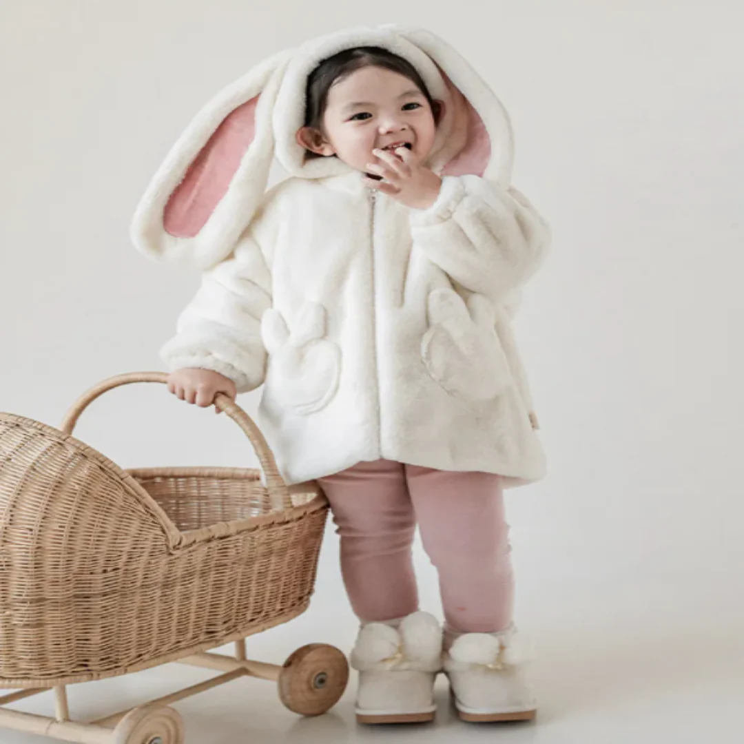 Cozy Bunny Kids Plush Winter Hooded Jacket - Image 3