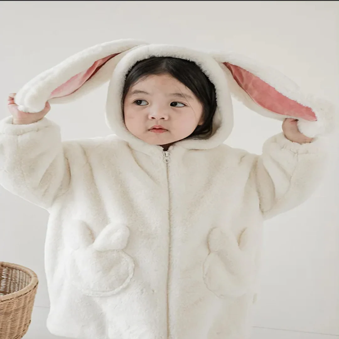 Cozy Bunny Kids Plush Winter Hooded Jacket - Image 4