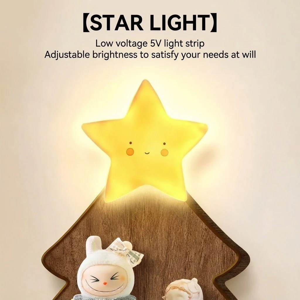 Cozy Christmas Wooden Tree Shelf - Image 2