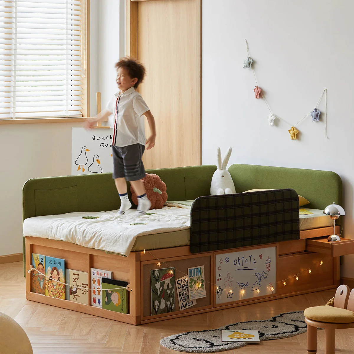 Cozy Corner Wooden Built-In Storage Children’s Bed - Image 4