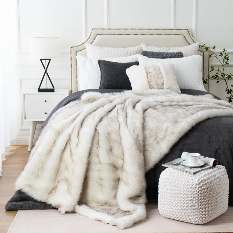 Cozy Couture Deluxe Faux Fur Sofa Blanket - Image 3