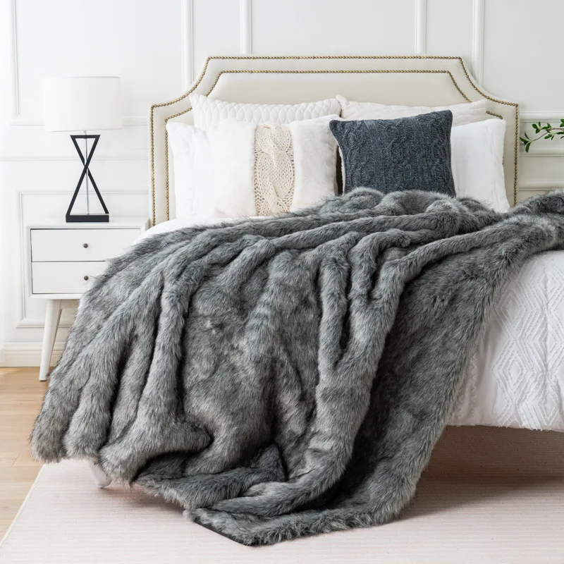 Cozy Couture Deluxe Faux Fur Sofa Blanket - Image 4