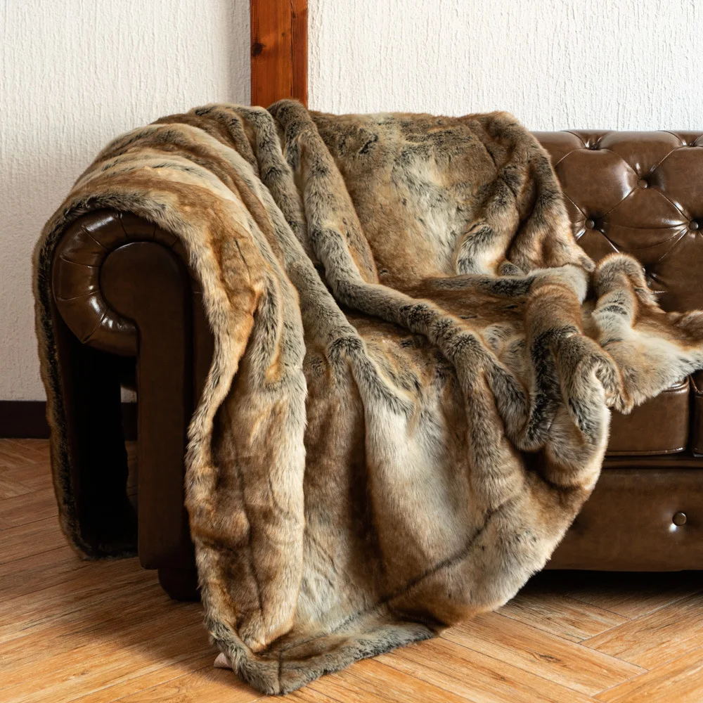 Cozy Couture Deluxe Faux Fur Sofa Blanket - Image 6