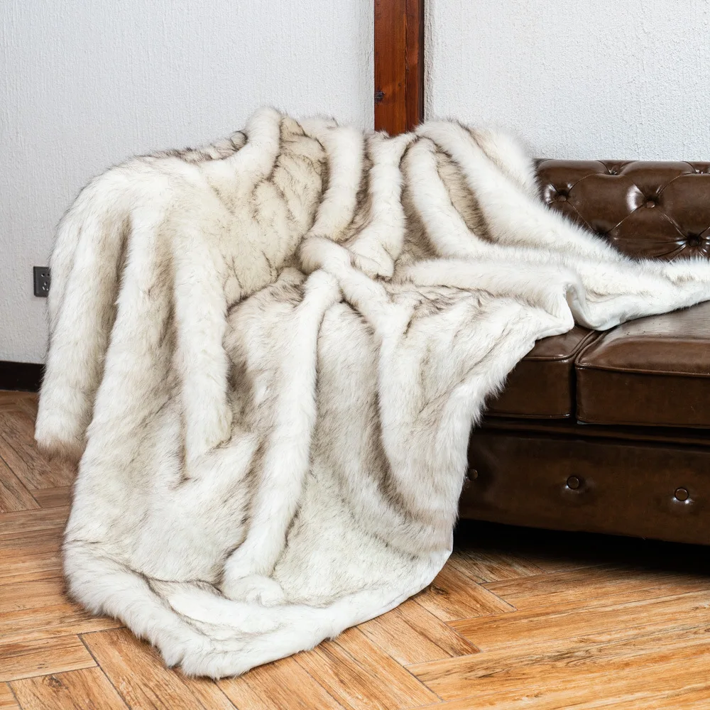 Cozy Couture Deluxe Faux Fur Sofa Blanket - Image 7