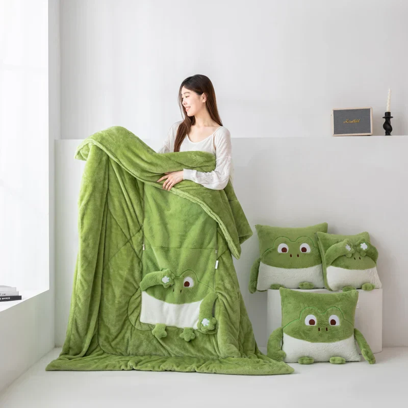 Cozy Dreams Mini Monster Quilted Pillow Blanket - Image 3