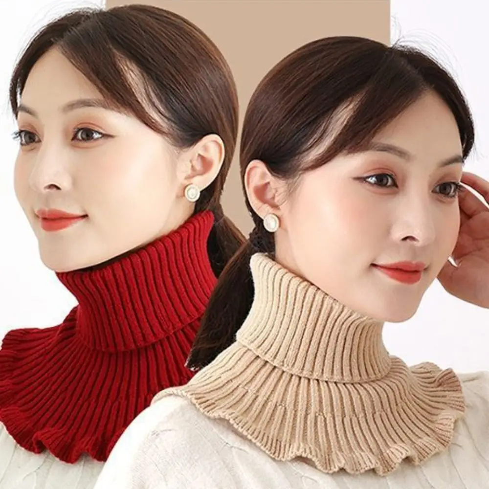Cozy Knit Detachable Turtleneck Collar Scarf - Image 2