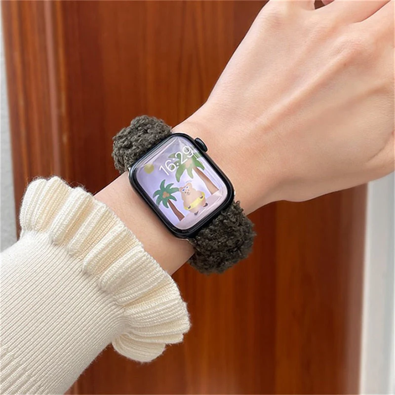 Cozy Plush Smart Watch Wristband - Image 2