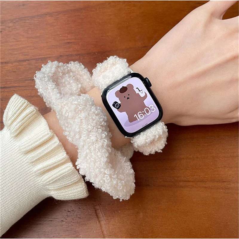Cozy Plush Smart Watch Wristband - Image 3