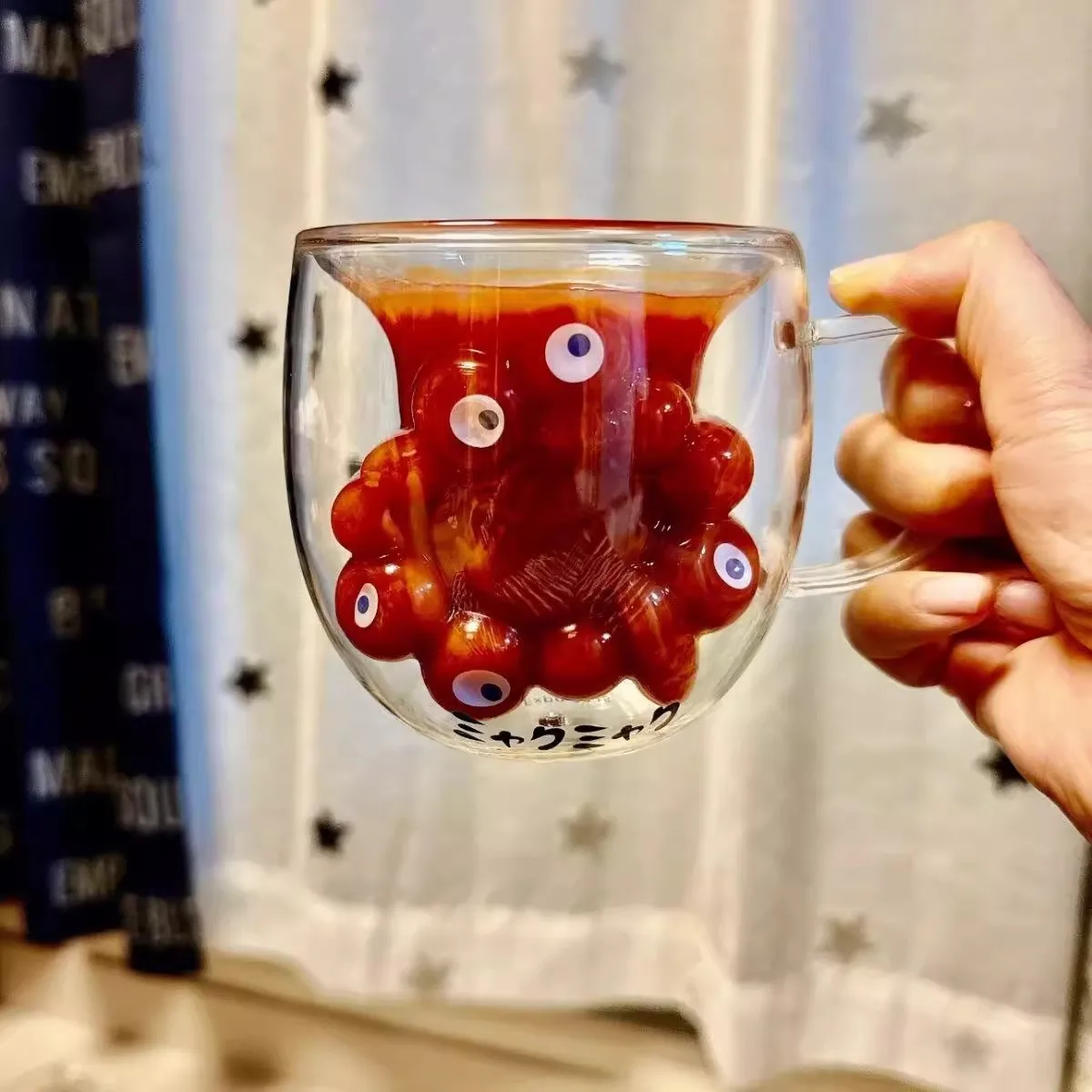 Crazy Eyes Monster Glass Mug - Image 2