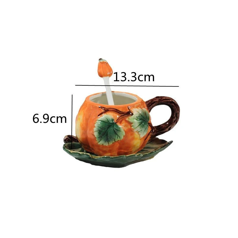 Creative Ceramic Pumpkin Mug Set - Image 6