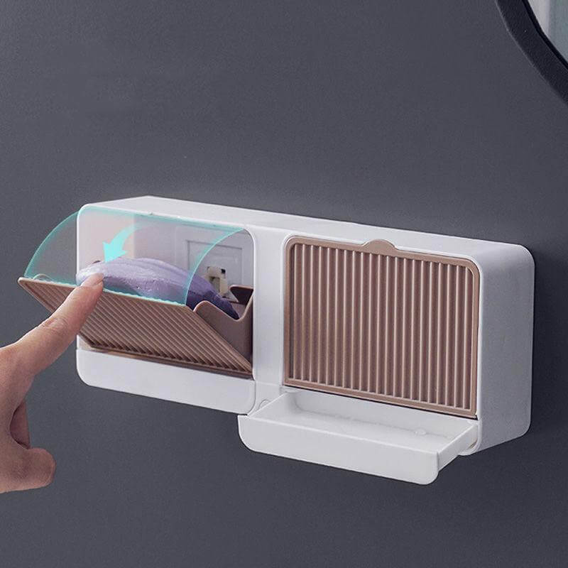 Creative Double Storage Wall Mounted Soap Box - Image 11