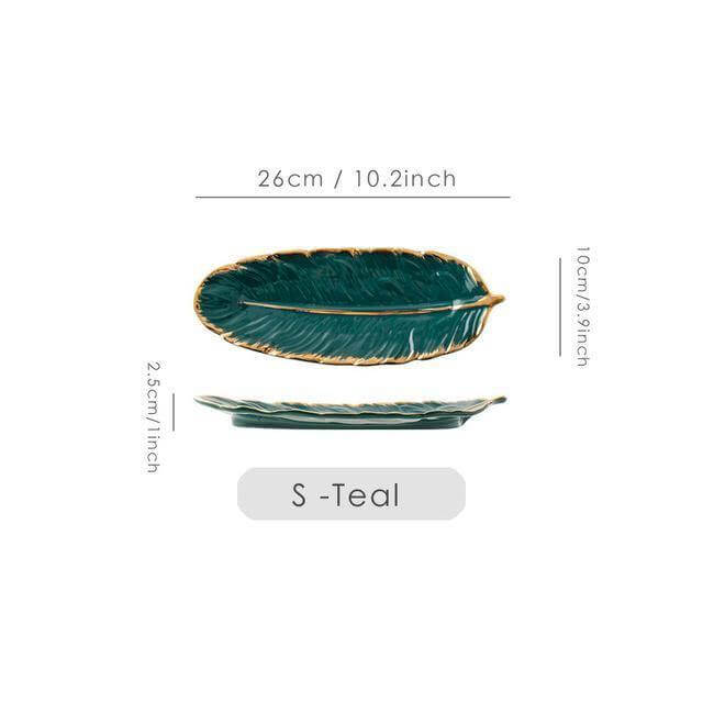 Creative Gold Color Ceramic Plate Set - Image 2