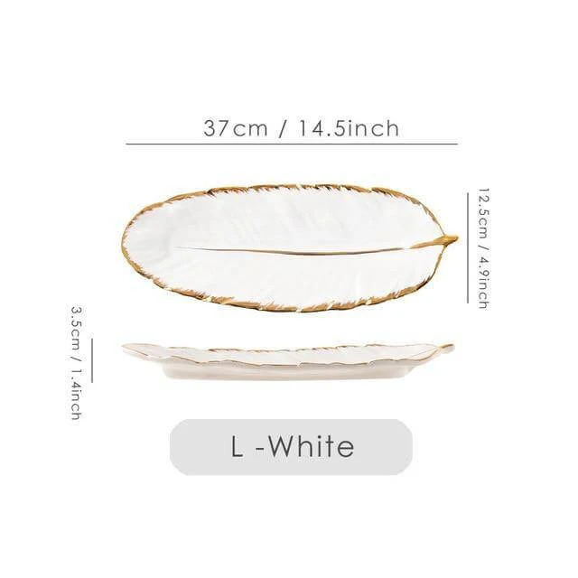 Creative Gold Color Ceramic Plate Set - Image 9