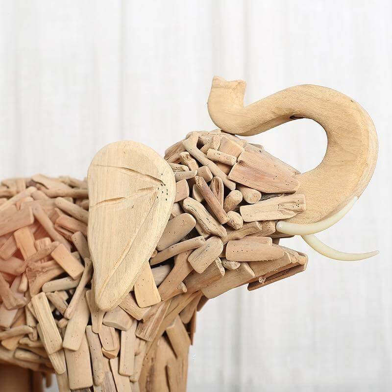 Creative Handmade Asian Style Wooden Elephant - Image 2