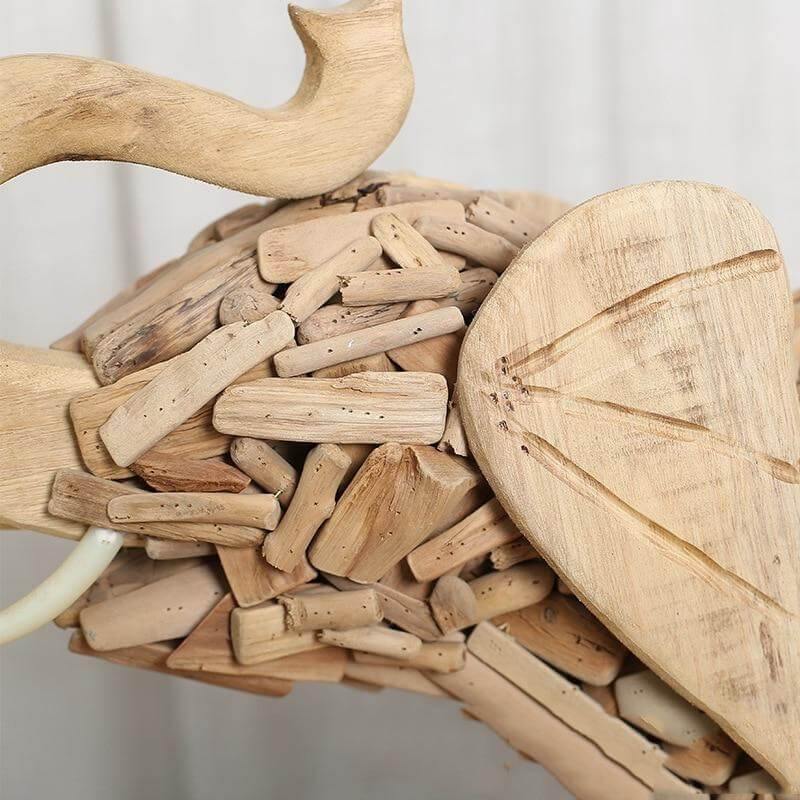 Creative Handmade Asian Style Wooden Elephant - Image 3