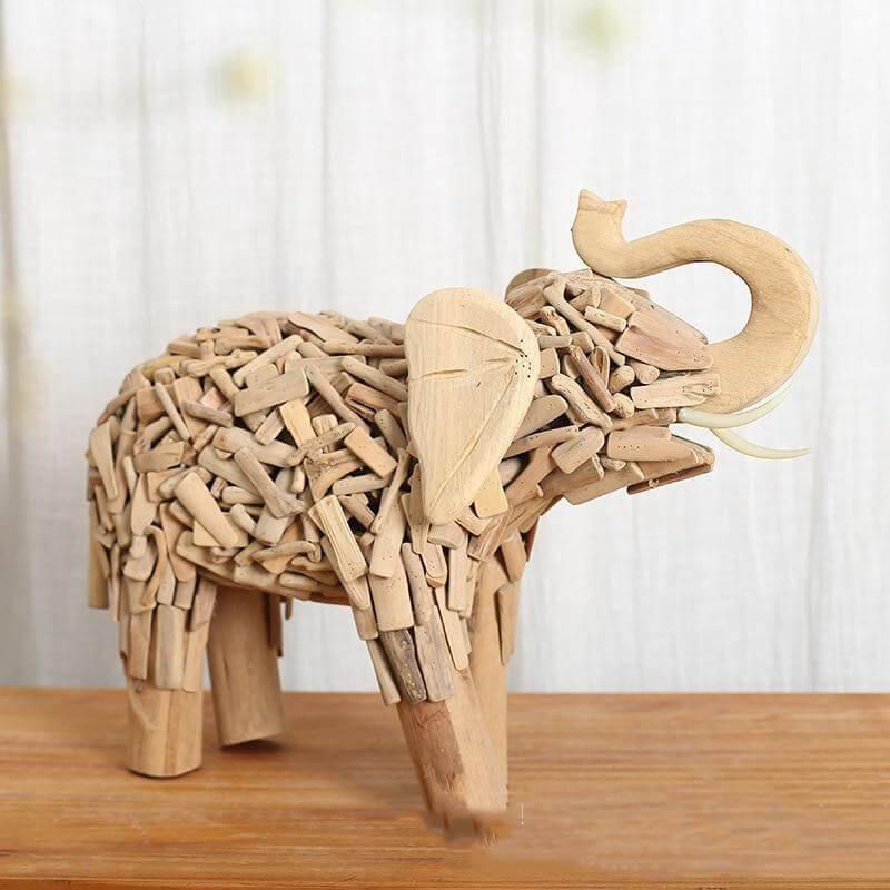 Creative Handmade Asian Style Wooden Elephant - Image 4
