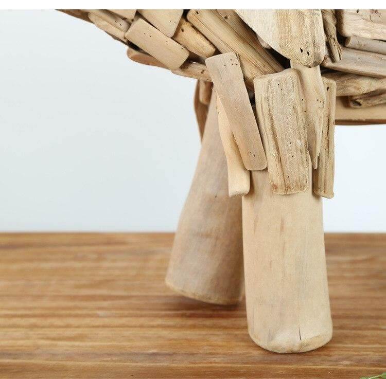 Creative Handmade Asian Style Wooden Elephant - Image 5