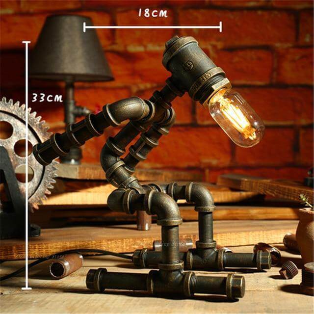 Creative Iron Vintage Robotic Lamps - Image 4