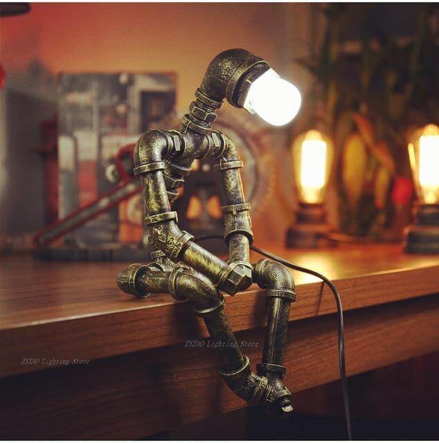 Creative Iron Vintage Robotic Lamps - Image 6