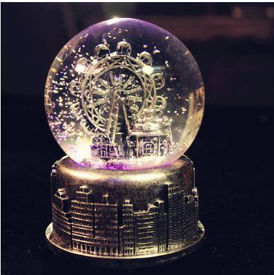 Creative LED Crystal Ball Music Box Glowing light Night Decor - Image 8