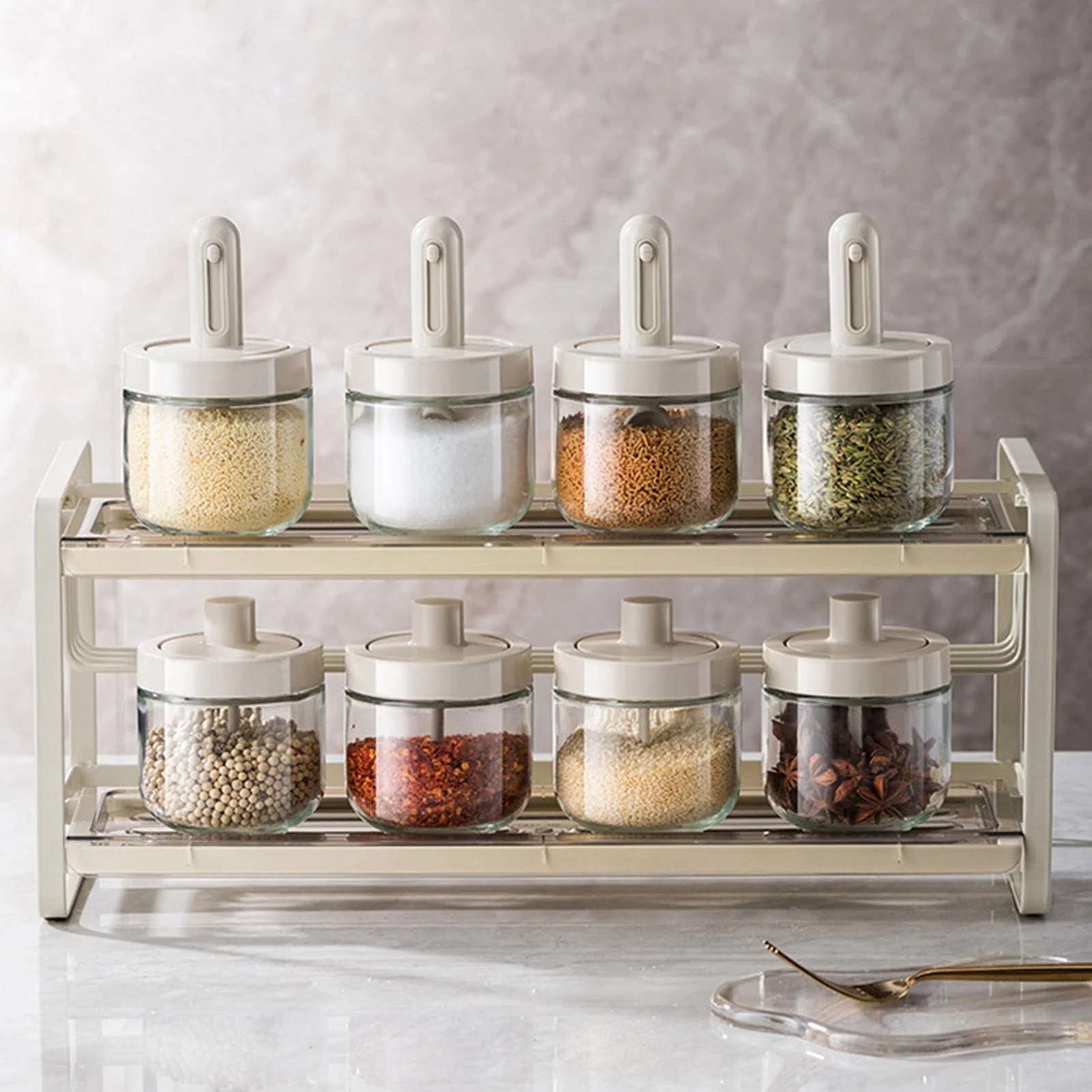 Creative Mini Seasoning Jar with Spoon - Image 2