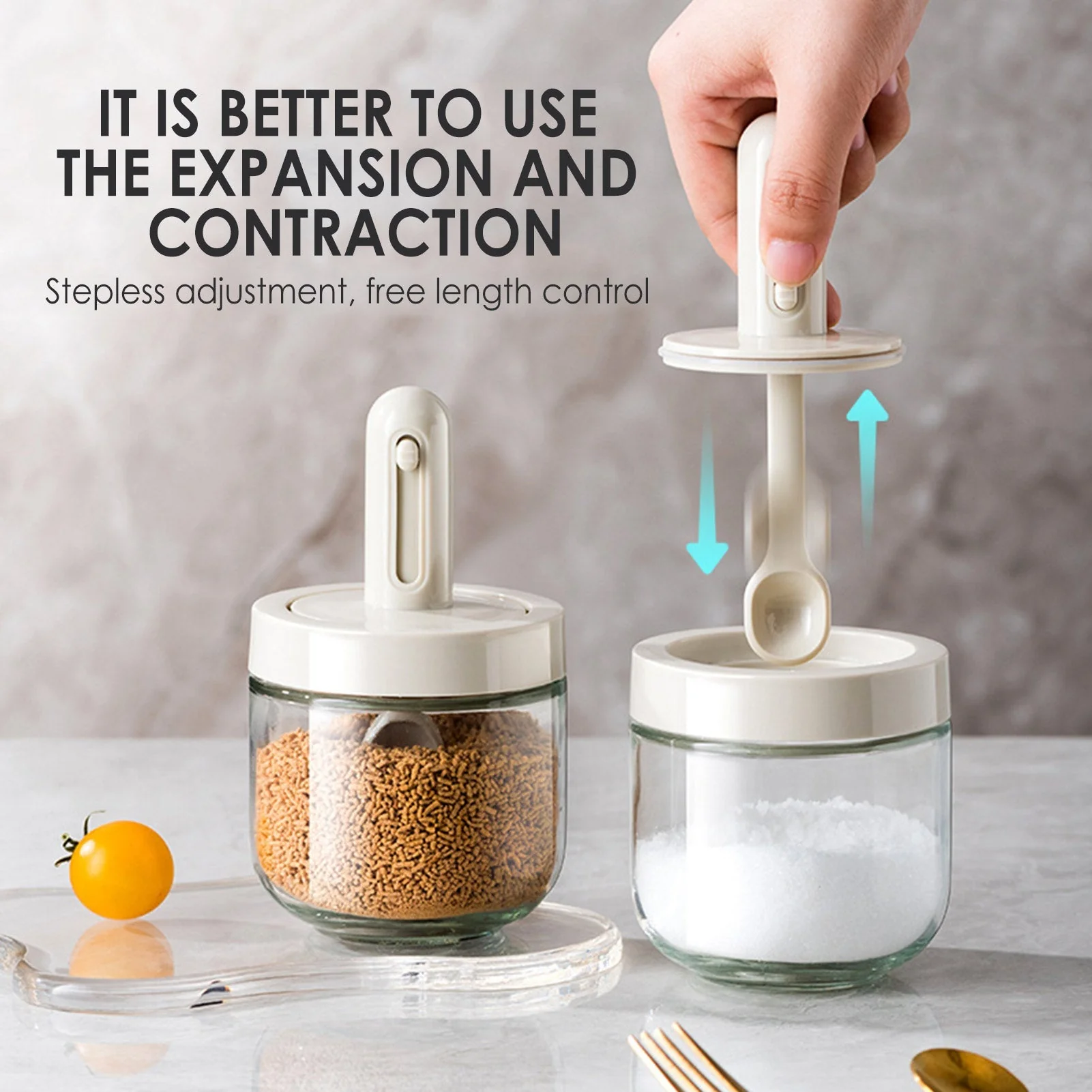 Creative Mini Seasoning Jar with Spoon - Image 8