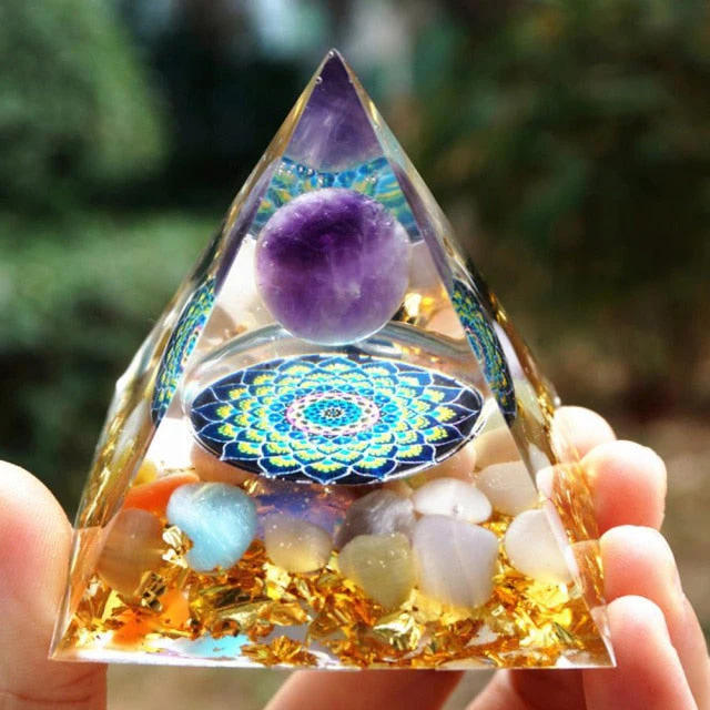 Creative Natural Crystal Universe Energy Pyramid - Image 16