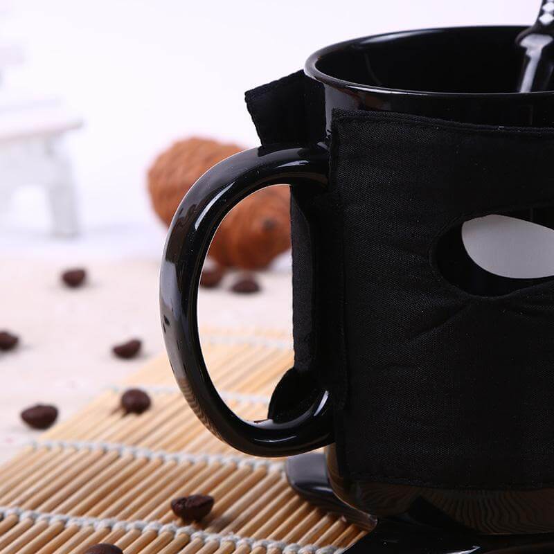 Creative Ninja Ceramic Mug with Mask Sword and Spoon - Image 3
