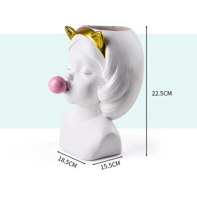 Creative Nordic Buble Gum Woman Vase - Image 2