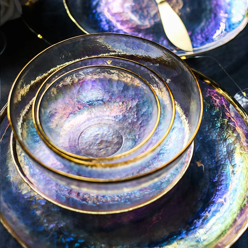 Creative Rainbow Glass Dinnerware Plate - Image 2