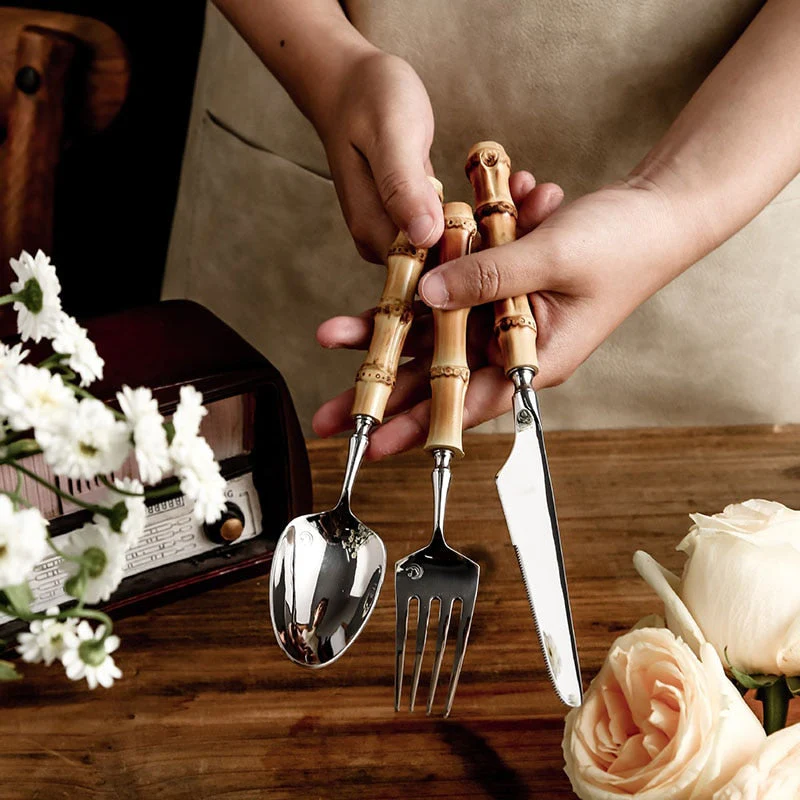 Creative Retro Bamboo Cutlery - Image 2