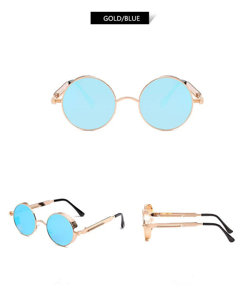 Creative Round Retro Round Metal Sunglasses - Image 10