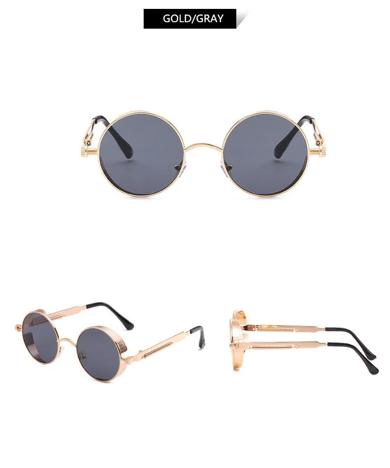 Creative Round Retro Round Metal Sunglasses - Image 11