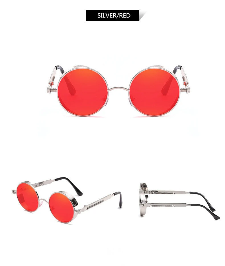 Creative Round Retro Round Metal Sunglasses - Image 12