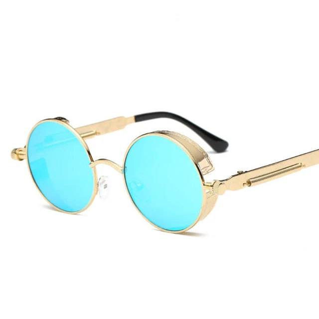 Creative Round Retro Round Metal Sunglasses - Image 14